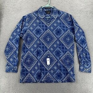 NEW‎ Paul Fredrick Shirt Men Large Classic Fit Finest Long Staple Cotton Paisley